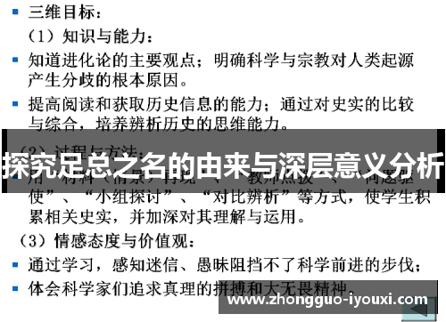 探究足总之名的由来与深层意义分析 探究足总之名的由来与深层意义分析